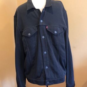 Sz large gray  terry Levi trucker snap   jacket